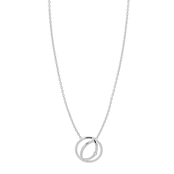 14kt. hvidguldsvedhæng m/dia. 0.02ct W/PI og sølvk, fra Siersbøl