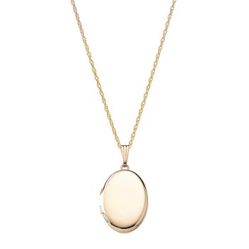 Medaljon m. 14kt. påvalset guld. Inkl. kæde, fra Siersbøl