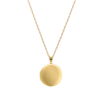 Medaljon m. 14kt. påvalset guld. Inkl. kæde, fra Siersbøl
