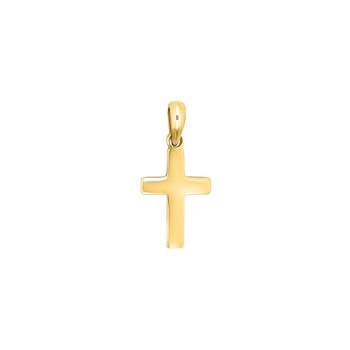 Elegant forgyldt kors vedhæng, 13x8 mm, fra Siersbøl