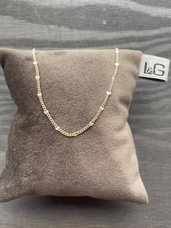 Kæde sølv forgyldt small shine/panzer, fra L&G