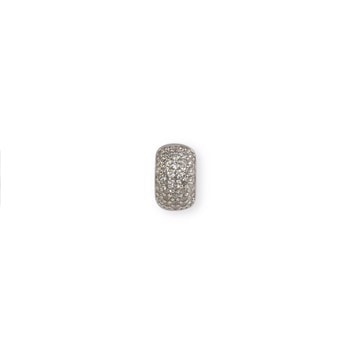 Rhod. sølv system-vedhæng m/cz 13x8mm, fra Heinzendorff