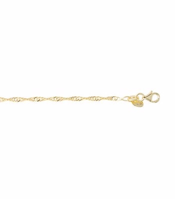Armbånd sølv forgyldt singapore 17+3 cm, fra L&G