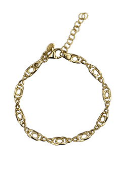 Armbånd sølv forgyldt ovale cirkler, fra L&G