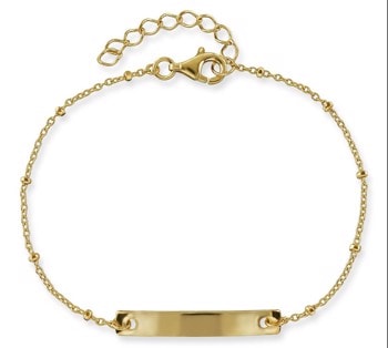 Graverbart armbånd i forgyldt sølv-L&G