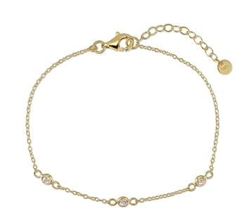 Armbånd sølv forgyldt zirkonia, fra L&G