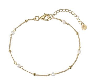 Armbånd sølv forgyldt med ferskvandsperler, fra L&G