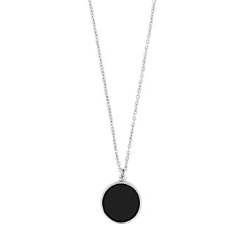SON rhd. Sølv kæde m/ black onyx 16mm, 70cm cm, fra Son of Noa
