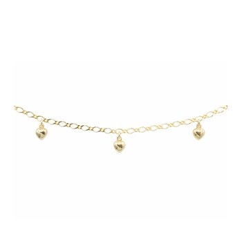 Armbånd sølv forgyldt  hjerter 16 cm, fra L&G