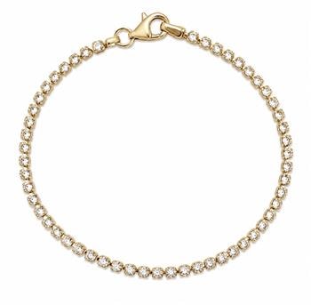 Armbånd sølv tennis sølv forgyldt zirkonia, fra L&G
