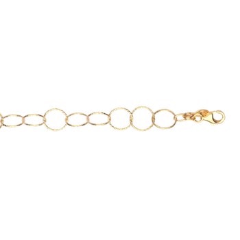 Armbånd sølv forgyldt ringe, - 19 cm lang fra L&G