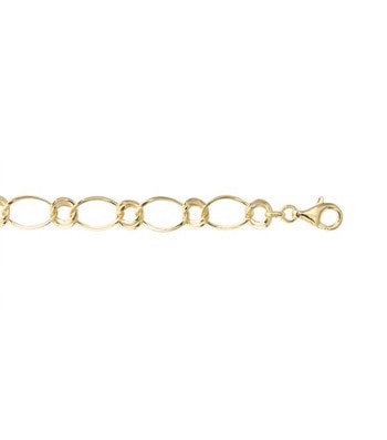 Armbånd sølv forgyldt åben oval/bismark, fra L&G