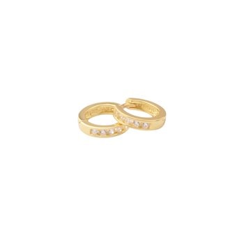 Klap Creol sølv forgyldt zirkonia 2,8x12mm, fra L&G