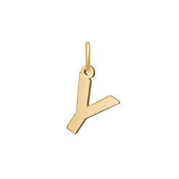 Y - 14 kt Siersbøl bogstavs vedhæng, 9 x 6 mm.