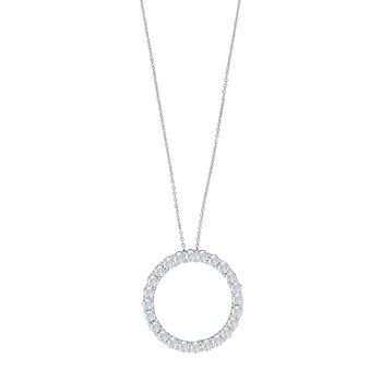 14kt. hvidguldhalskæde m/cirkel dia. 0.98ct W/SI, fra Siersbøl