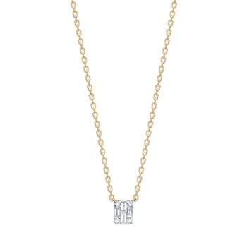14kt. guldvedhæng m.0,08ct W/SI med guldkæde, fra Siersbøl