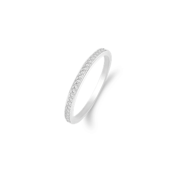 Rhod. sølv ring m/sy.zirconia, fra aagaard