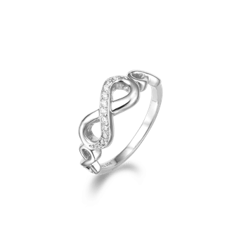 Rhod. sølv ring m/sy.zirconia, fra aagaard