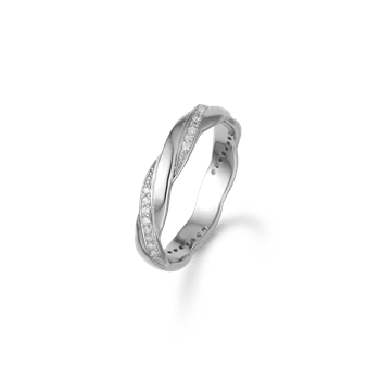 Rhod. sølv ring m/sy.zirconia, fra aagaard