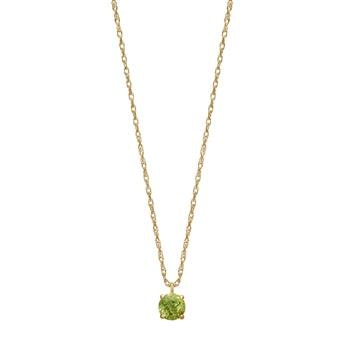 14kt. guldhalskæde m. 4mm peridot, fra Siersbøl
