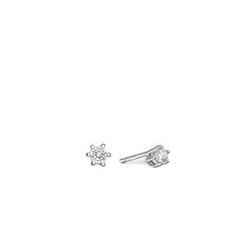 Rhod. sølv ørestik m/sy.zirconia 4,5mm, fra aagaard