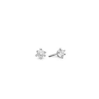 Rhod. sølv ørestik m/sy.zirconia 5mm, fra aagaard