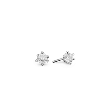 Rhod. sølv ørestik m/sy.zirconia 6 mm, fra aagaard