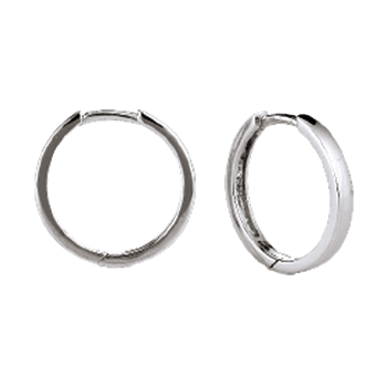 Rhod. sølv creol 32mm, tråd 2 mm m/klapl, fra aagaard