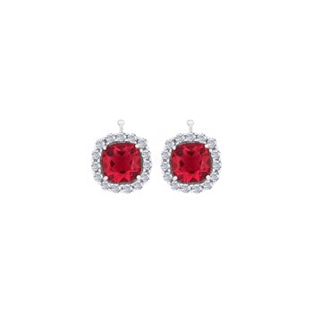 Rhod. Sølv vedhæng roset 12x12 Ruby CZ, fra Heinzendorff