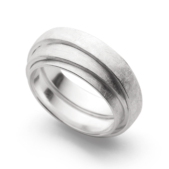 Sterling sølv Ring, rhodineret. børstet