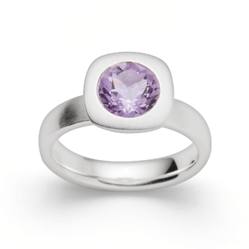 Sterling sølv Ring mat, ametyst 1,42ct