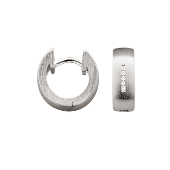 Sterling sølv creol mat, dia.er 0,05ct W-SI