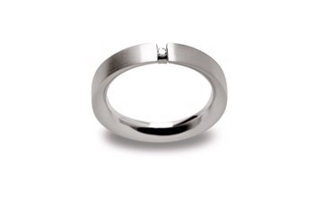 Sterling sølv Ring mat, brillant 0,02ct W-SI