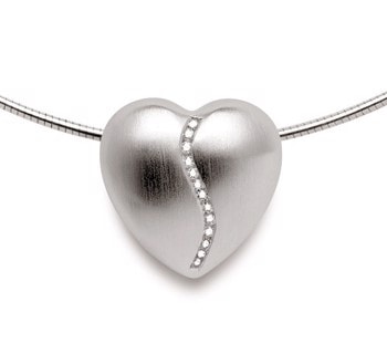 Sterling sølv Vedhæng mat, dia.er 0,065ct W-SI