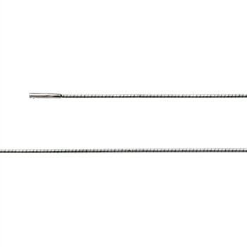 Sterling sølv Omega  Tonda Bajonet lås, rhodineret. 1,2 mm, mat