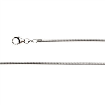 Sterling sølv Omega  Tonda Bajonet lås, rhodineret. 1,6 mm 45cm