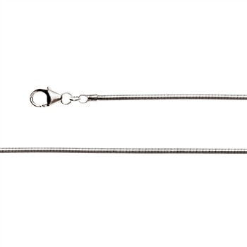 Sterling sølv Omega Ring Tonda karabin, rhodineret 2 mm, mat 45cm