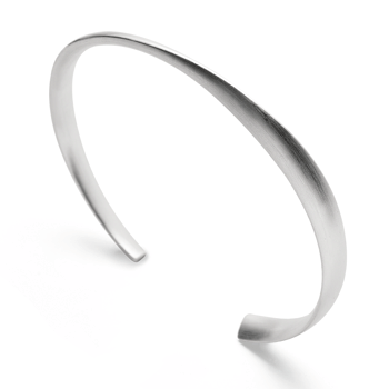 Sterling sølv Armring, mat rhodineret.