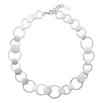 Sterling sølv collier, rhodineret. mat, 50cm + 3cm