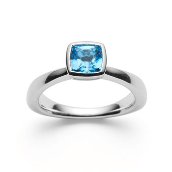 925/- Ringblank, blå topas 1,15ct, fra Bastian Inverun