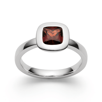Sterling sølv Ringblank, Granat 1.30ct