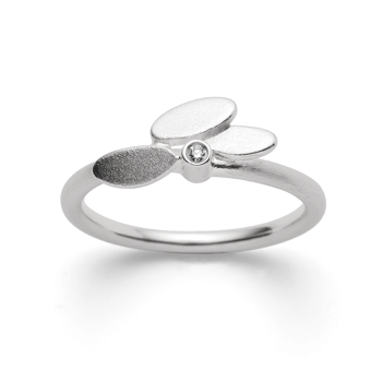 Sterling sølv Ring mat, dia. 0,02ct W-SI