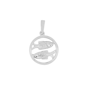 Rhod. sølvvedhæng FISKEN 12mm, fra Siersbøl