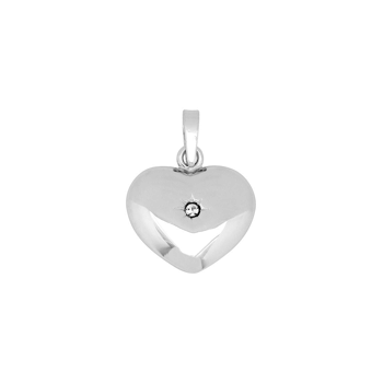 SIERSBØL sølv rhod. vedhæng hjerte med cz 20x15mm, fra Siersbøl