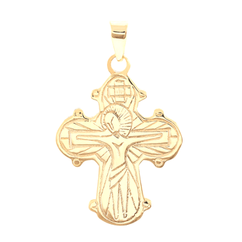 14kt. guld dagmarkors m/apostle 22mm, fra Siersbøl