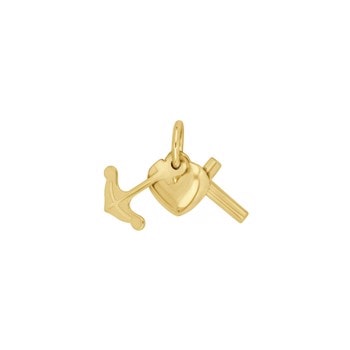 Forg. sølvvedhæng/charm tro,håb,kær 10mm , fra Siersbøl