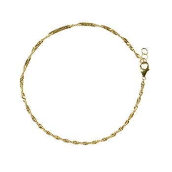 9 kt Singapore Armbånd eller Halskæde med 1,7mm bredde 38cm, fra San - Links of Joy