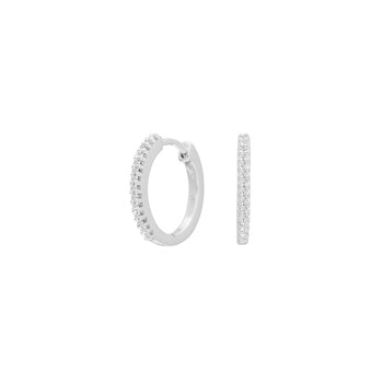 14kt. hvidguldscreoler m/dia. 0.10ct W/SI 16mm, fra Siersbøl