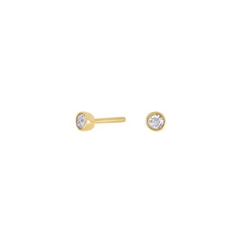 14kt. guldørestikker rørfatning m/dia. 0.10ct W/SI, fra Siersbøl