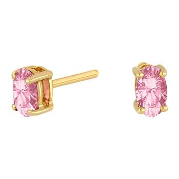14kt. guldørestikker m/pink topas, fra Siersbøl